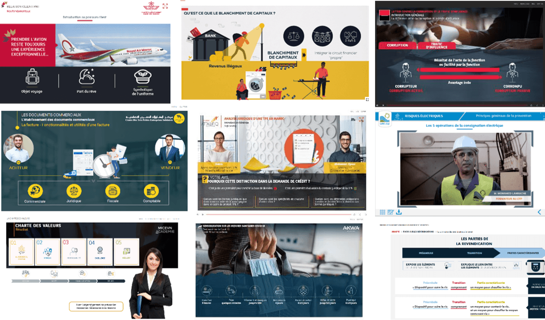 E-learning modules mosaic